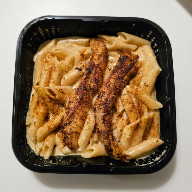 Pasta Blackened Fish.